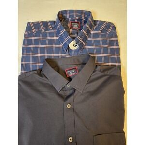 UNTUCKit Mens XXL Button Down (2) Shirts Black And Blue/Pink